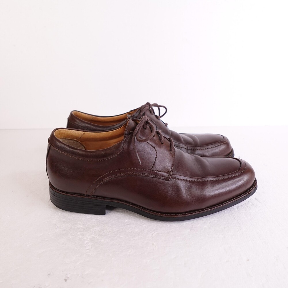 Johnston & Murphy Shoes Mens Size 9 Brown Apron Toe Derby Dress 7430 Lace Up